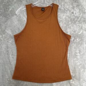 SHEIN Ribbed Tank Top Womens XL Size US 12 Rust Orange Sleeveless Crop Stretch